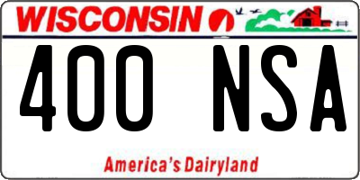 WI license plate 400NSA