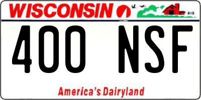 WI license plate 400NSF