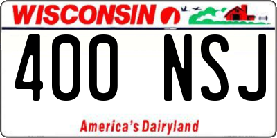 WI license plate 400NSJ