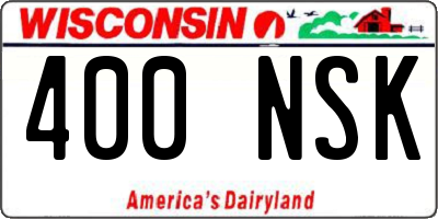 WI license plate 400NSK