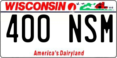 WI license plate 400NSM