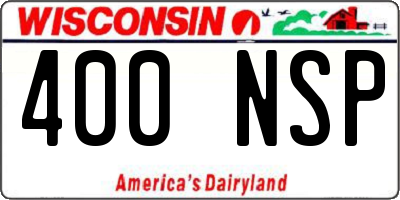 WI license plate 400NSP