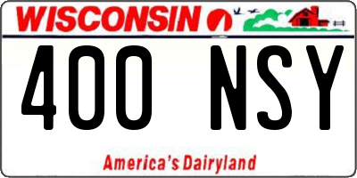 WI license plate 400NSY