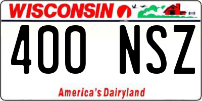WI license plate 400NSZ