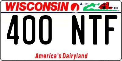 WI license plate 400NTF