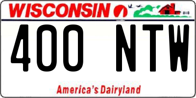 WI license plate 400NTW