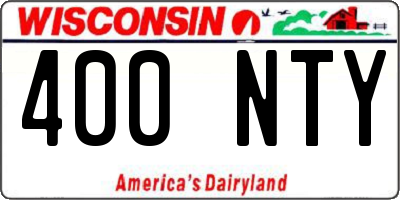 WI license plate 400NTY