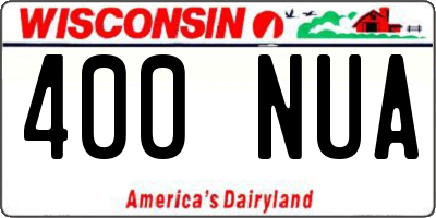 WI license plate 400NUA