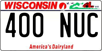WI license plate 400NUC