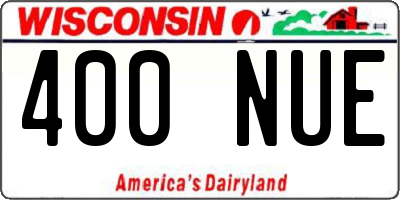 WI license plate 400NUE