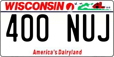 WI license plate 400NUJ