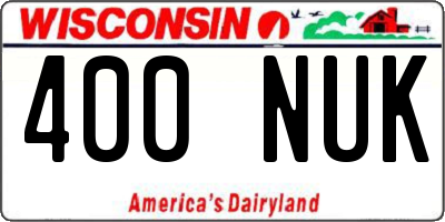 WI license plate 400NUK