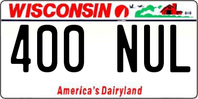 WI license plate 400NUL