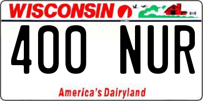 WI license plate 400NUR