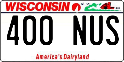 WI license plate 400NUS