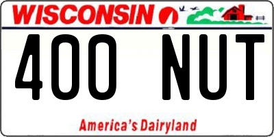 WI license plate 400NUT