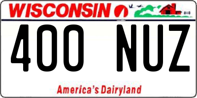 WI license plate 400NUZ