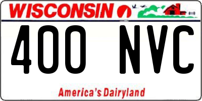 WI license plate 400NVC