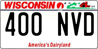 WI license plate 400NVD