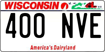 WI license plate 400NVE