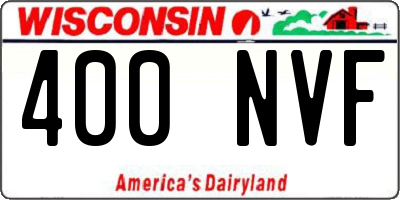 WI license plate 400NVF