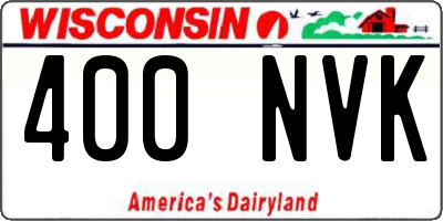 WI license plate 400NVK