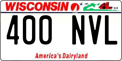 WI license plate 400NVL