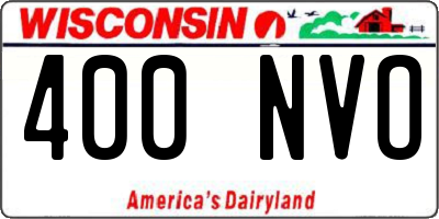 WI license plate 400NVO