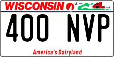 WI license plate 400NVP
