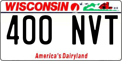 WI license plate 400NVT