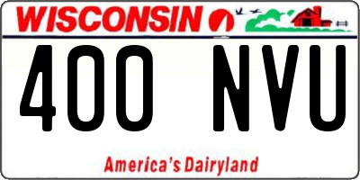 WI license plate 400NVU
