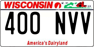 WI license plate 400NVV