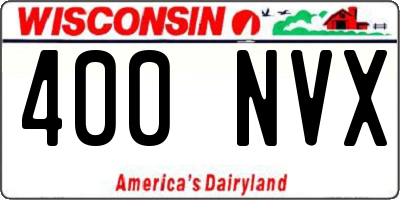 WI license plate 400NVX