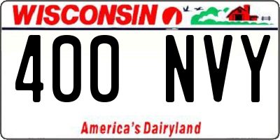 WI license plate 400NVY