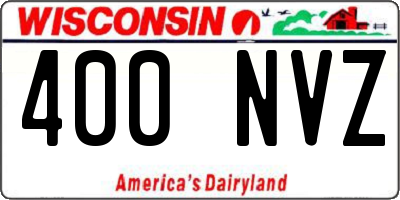 WI license plate 400NVZ