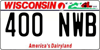 WI license plate 400NWB