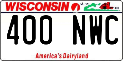 WI license plate 400NWC
