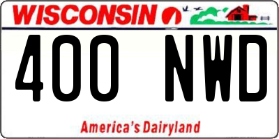 WI license plate 400NWD