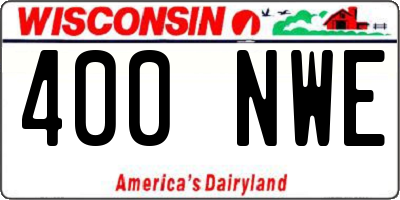 WI license plate 400NWE
