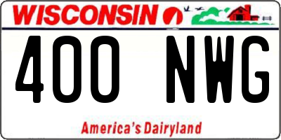 WI license plate 400NWG