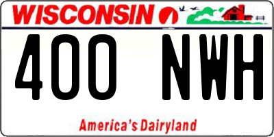 WI license plate 400NWH