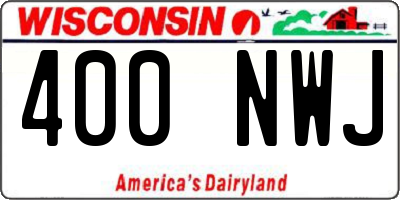 WI license plate 400NWJ
