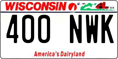 WI license plate 400NWK