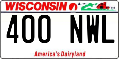 WI license plate 400NWL