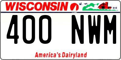 WI license plate 400NWM