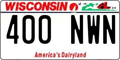 WI license plate 400NWN