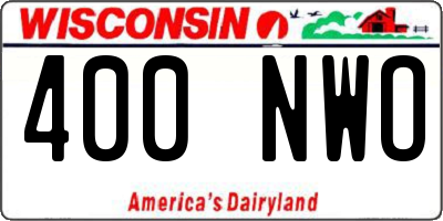 WI license plate 400NWO