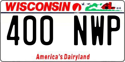 WI license plate 400NWP