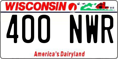 WI license plate 400NWR