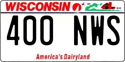 WI license plate 400NWS